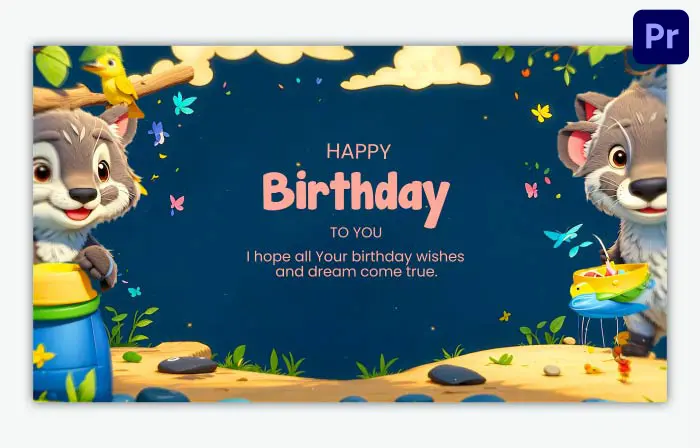 Jungle Theme 3D Birthday Invitation Card Slideshow